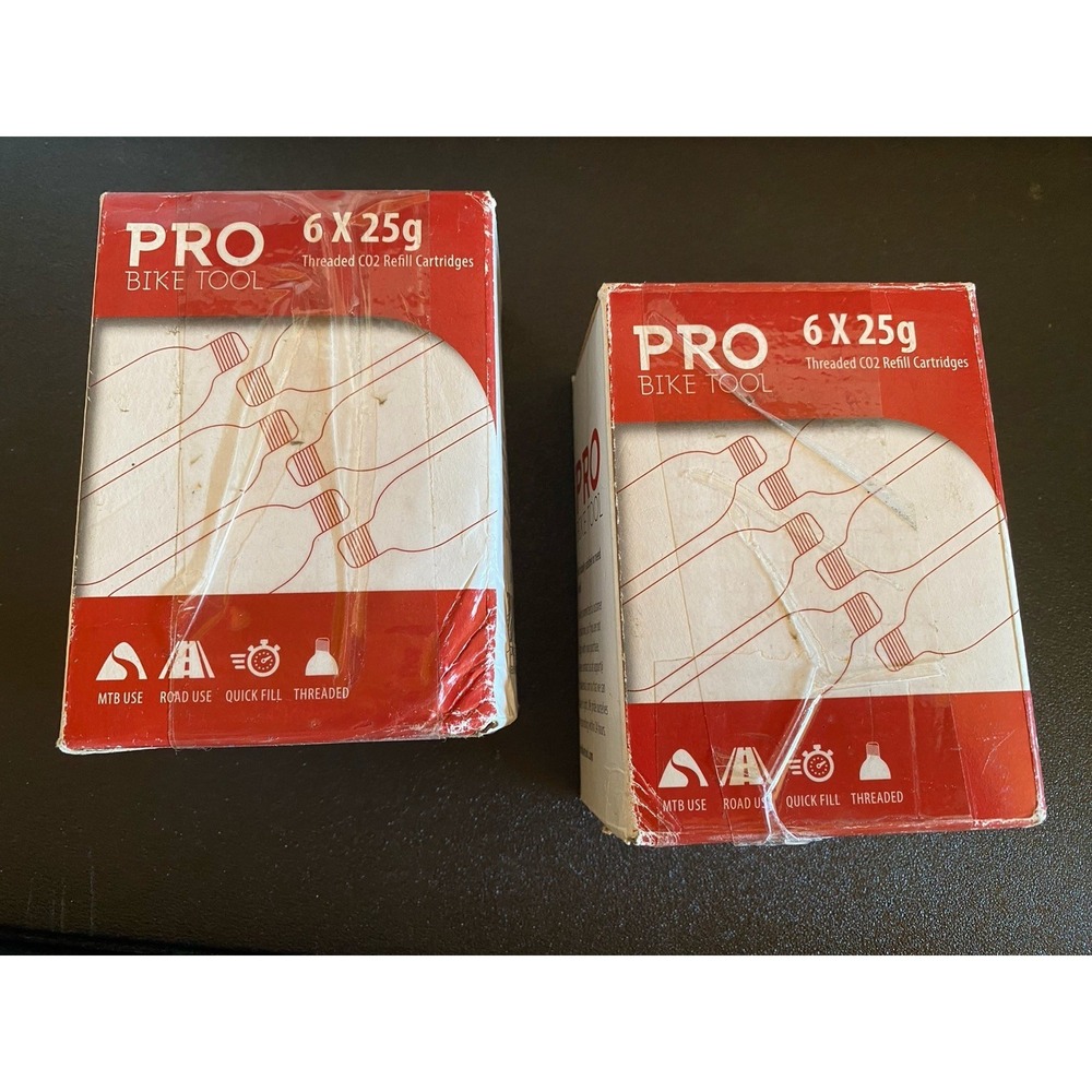 Pro Bike Tool 625 G Threaded Co2 Refill Cartridges - Set of 2 Six Packs - Picture 1 of 3